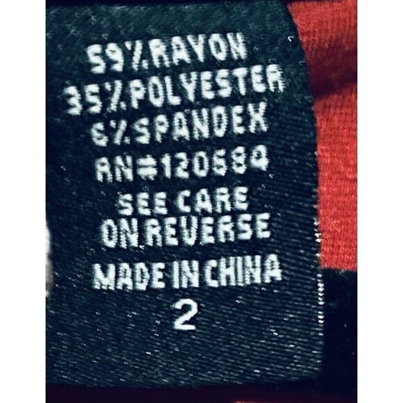 Torrid Top Womens 2X Red Black Scoop Neck Ponte Knit Peplum Hem Stretch Boho - Picture 5 of 7